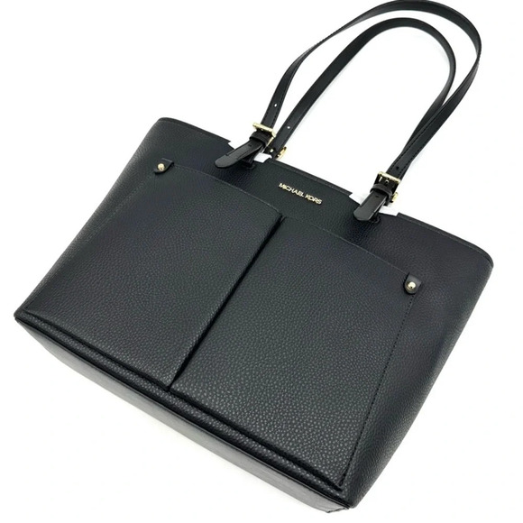 Michael Kors Jet Set Medium Pocket Tote Bag Black - Picture 9 of 10